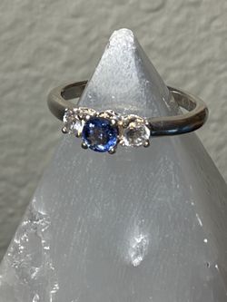 Genuine, Blue & White Sapphire Ring