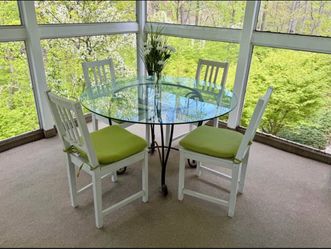 Round Glass Dining Set | 48" Table & 6 Chairs