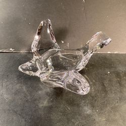 PRINCESS HOUSE Vintage French Clear Crystal Guill Bird Open Candy Dish (Length: 8”)