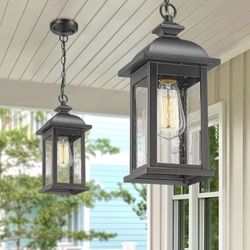 FEMILA Outdoor Pendant Lights for Porch, Exterior Hanging 