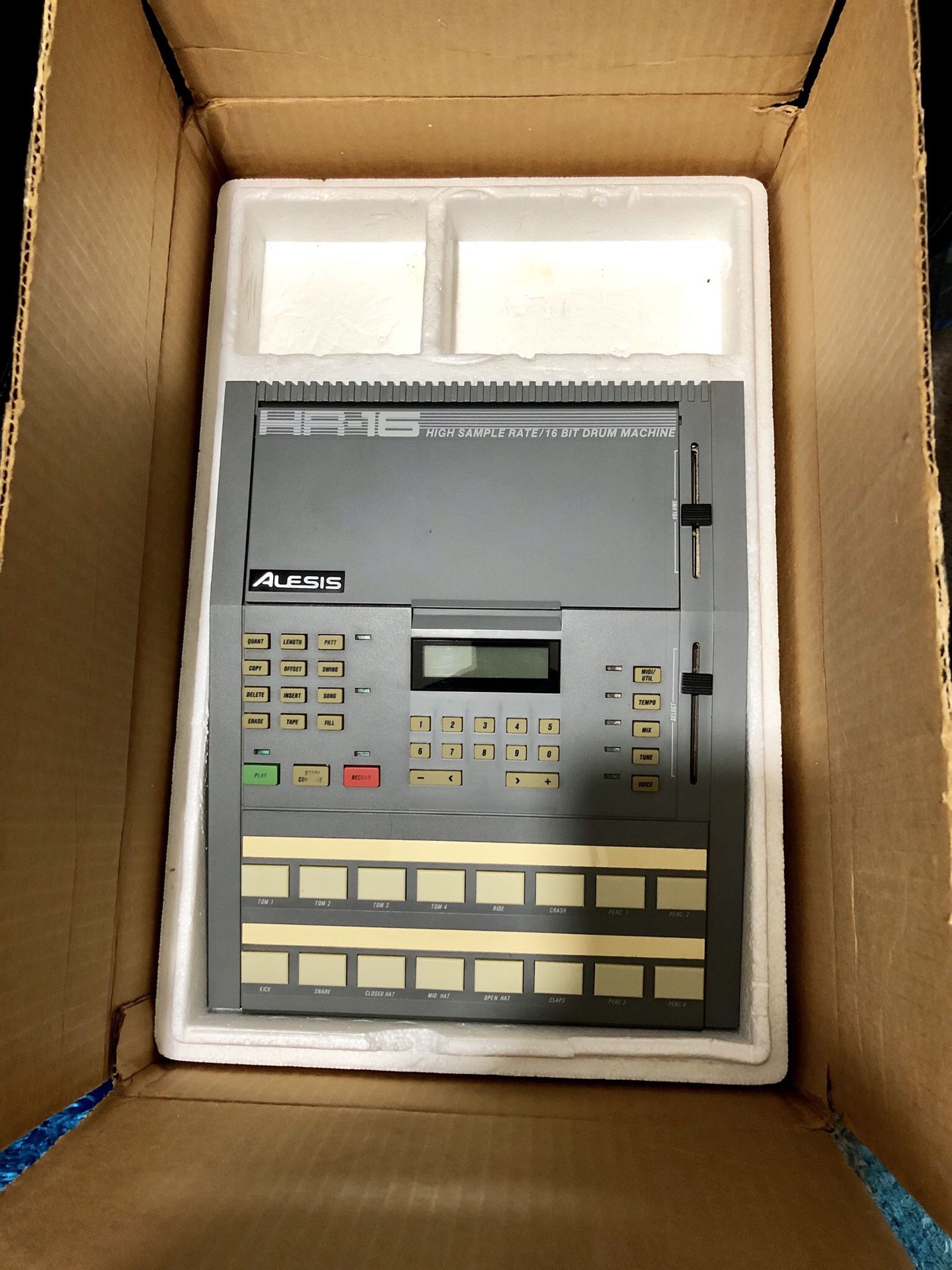 Alesis HR-16 High Sample Rate 16-Bit Drum Machine, with original power supply and original box