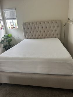 Tufted Wingback Upholstered Bed