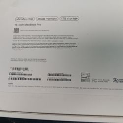 MacBook Pro 16 Inch M4 Chip 1Tb Hard drive
