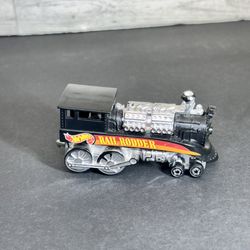 Vintage 1995 Hot Wheels Rail Rodder Train Locomotive Black Orange Mattel 