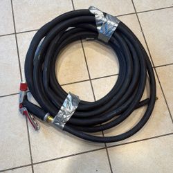 The rubber hose is long