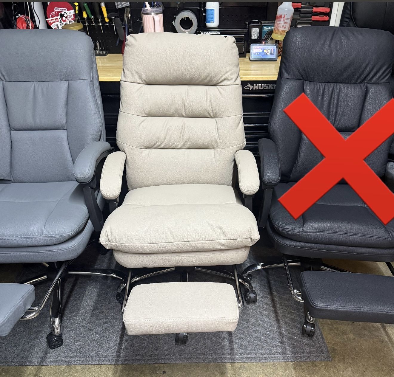 Office Chair with Retractable Footrest