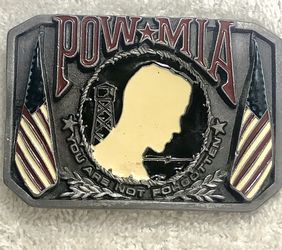 POW/MIA BRASS BELT BUCKLE