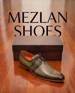 Mezlan shoes olive oxford leather/suede 10