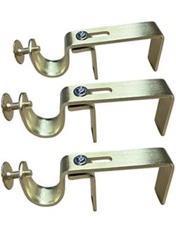 NONO Brackets - Set of 3 - Gold Colored - Curtain Rod Bracket Attachment