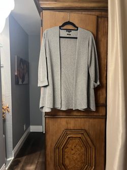 Massimo Dutti Gray Open Front Cardigan