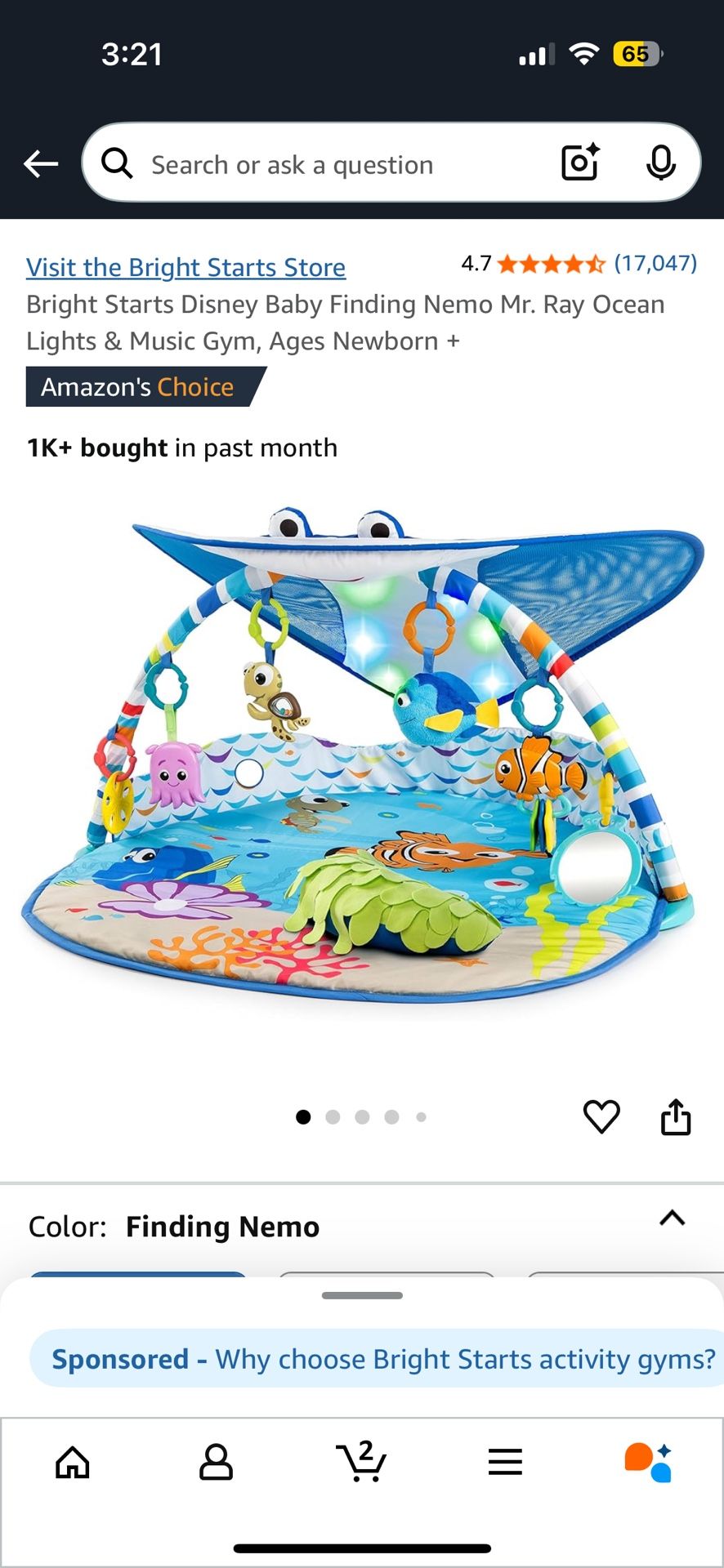 Finding Nemo Bright stars Tummy Time Mat