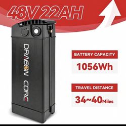 Electric Bike Removable Lithium Battery 48v 22Ah 20MPH 30Miles Range High Capacity Battery