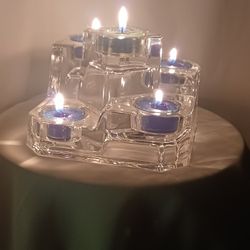 Retired Partylite Crystal Castle Tealight Holder