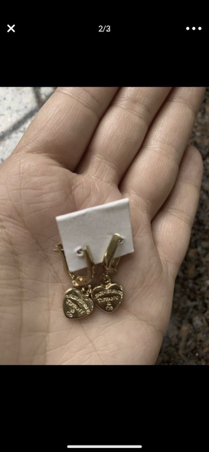 Tiffany&co logo 14k real gold earrings