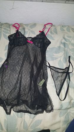 Sheer black pink lingerie