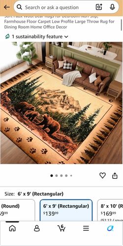 New FRAMICS 6x9 Rustic Cabin Area Rug
