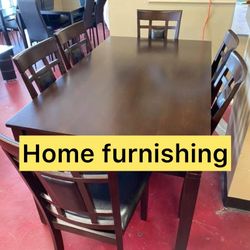 Furniture table with six chair