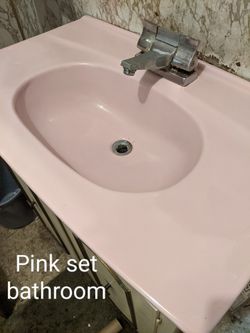 Pink Bathroom Set Vintage 1960s