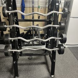 Titan Fitness EZ Curl  Set Fixed Weight  And Rack 