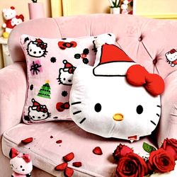 Hello Kitty and Friends Christmas Pink White Red Decorative Pillows 2 Pack