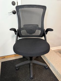 Brand New Black Mesh Tall Back Ergonomic Office Chair w/Flip Up Armrests & Adjustable Lumbar Support