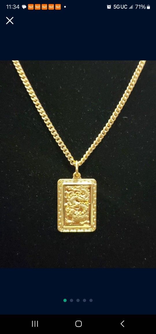 24k Gold Chain and Pendant