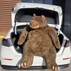 Big Loveable Large Brown Bear Like New Stuffed Animal