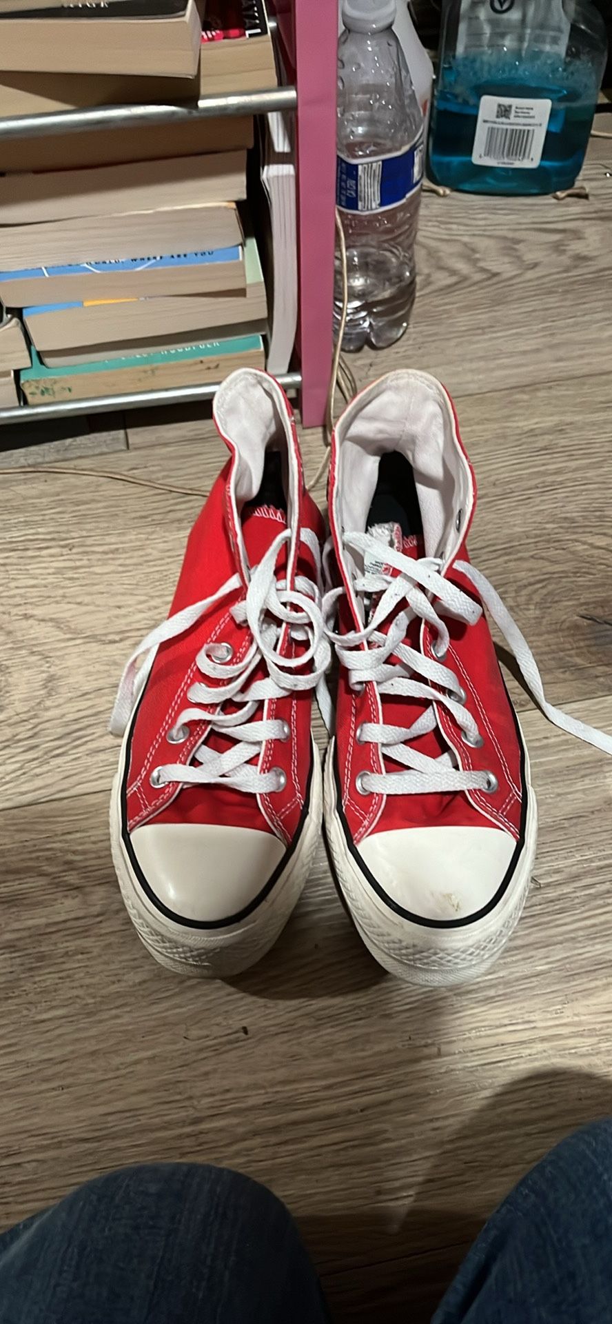 Custom Red Platform Converse