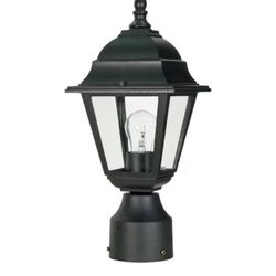 1-Light Textured Black Outdoor Post Mount Light