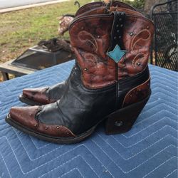 Rockabiily All Leather Cowgirl Shorty Boots