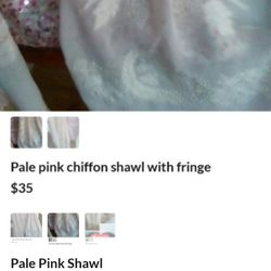Elegant Pink Chiffon Shawl