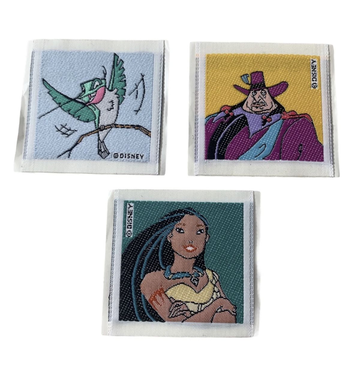 1995 Disney 2" Pocahontas Embroidered Fabric Sticker 3 Patches General Mills