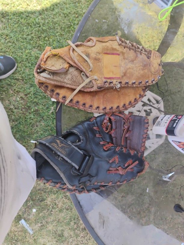 40 Bucks For Both First Baseman Baseball Gloves