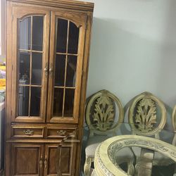 Wooden China Cabinet Set 