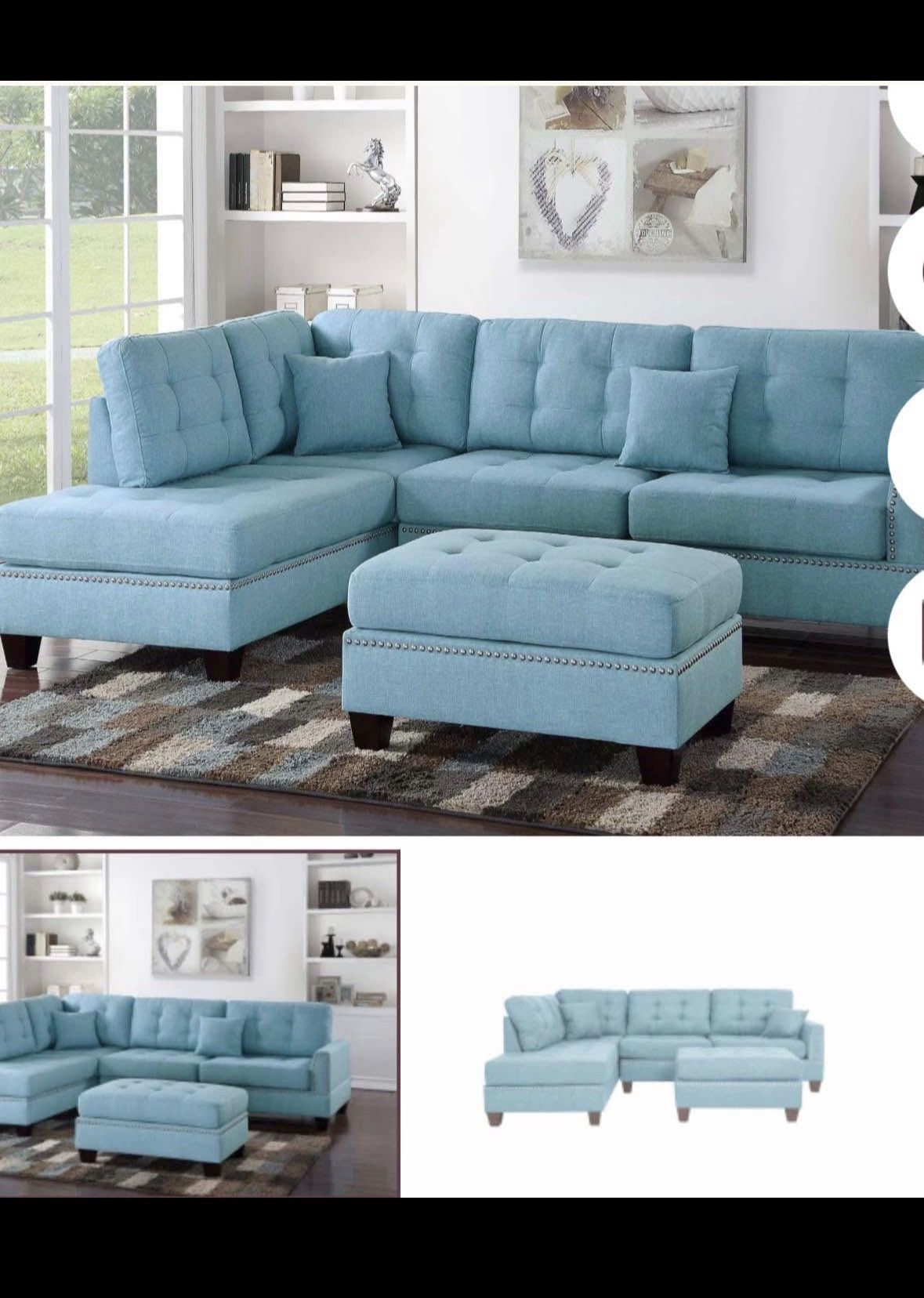 Sectional With Ottoman Set