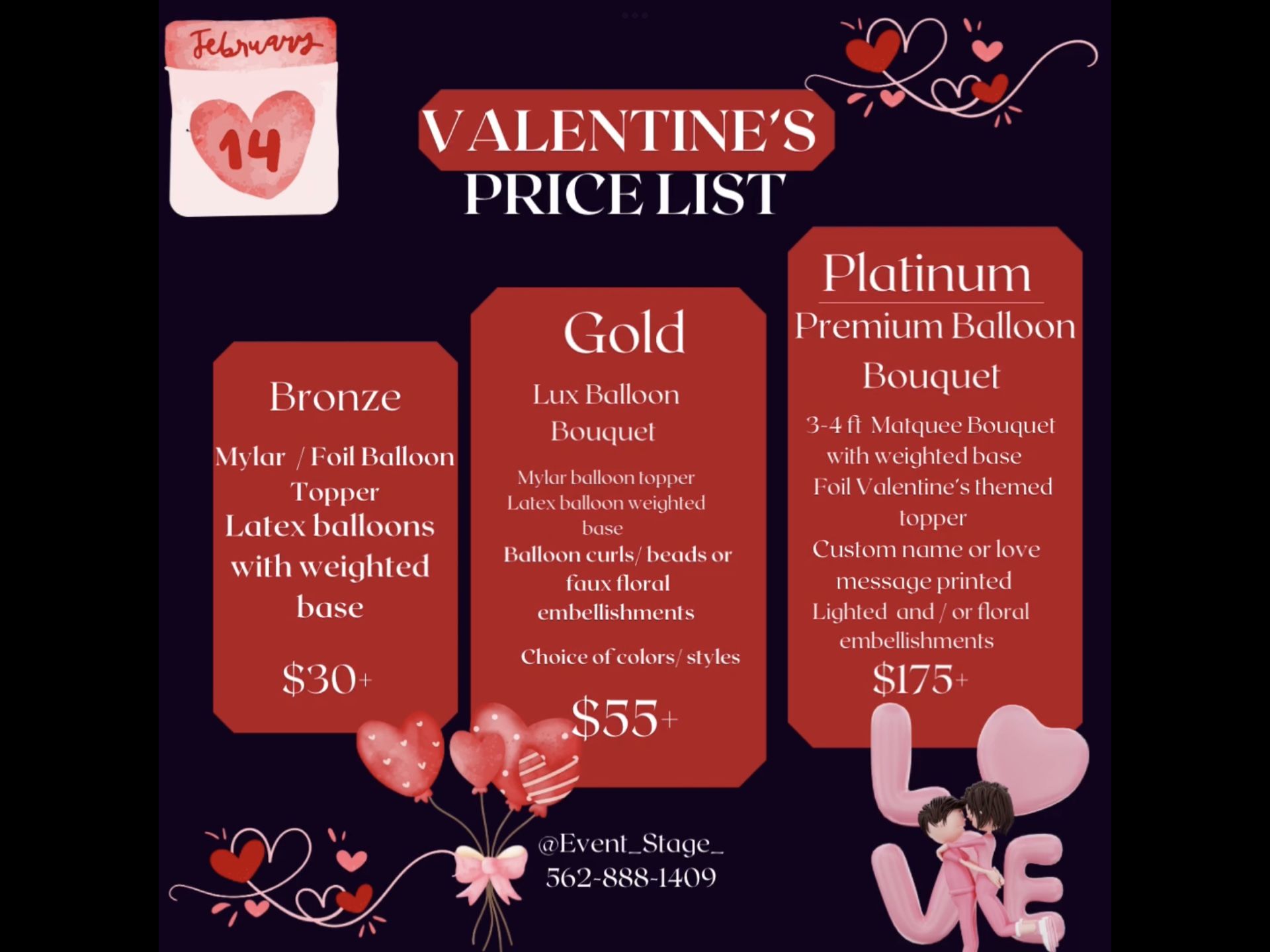 Valentines DAY BALLOON BOUQUETS AND DATE NIGHT Gifts