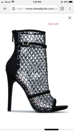 Size 11 black and rhinestone heels