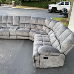 Couch/Sofa Sectional - Recliner - Microfiber - Gray - Delivery Available 🚛