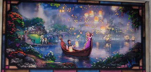 Disney Tangled Thomas Kinkade stained glass art