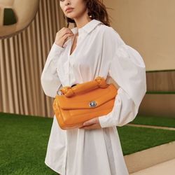PU Leather Orange Bag 