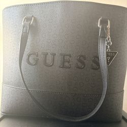 Large Black Guess Tote Bag