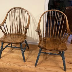 2 Lovely Wooden Windsor Arm Chairs. 