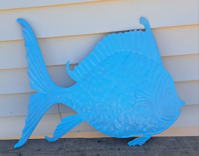 Large Metal Fish Wall Hanging, Patio Decor, Yard Art, Pool Decor
