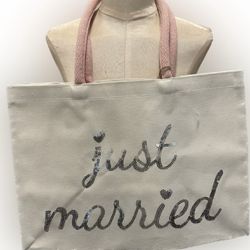 Cynthia Rowley Sequined Just Married Tote Bag, NWT