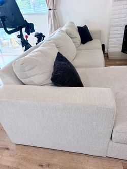 Beige L shape sofa
