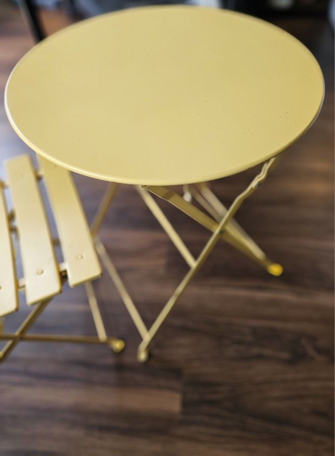 Outdoor Bistro Table And Chair Set (Yellow)