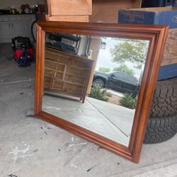 Large 47x40.5 Wood Mirror