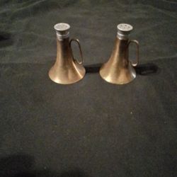 Vintage Horn Shaped Salt And Pepper Shakers 