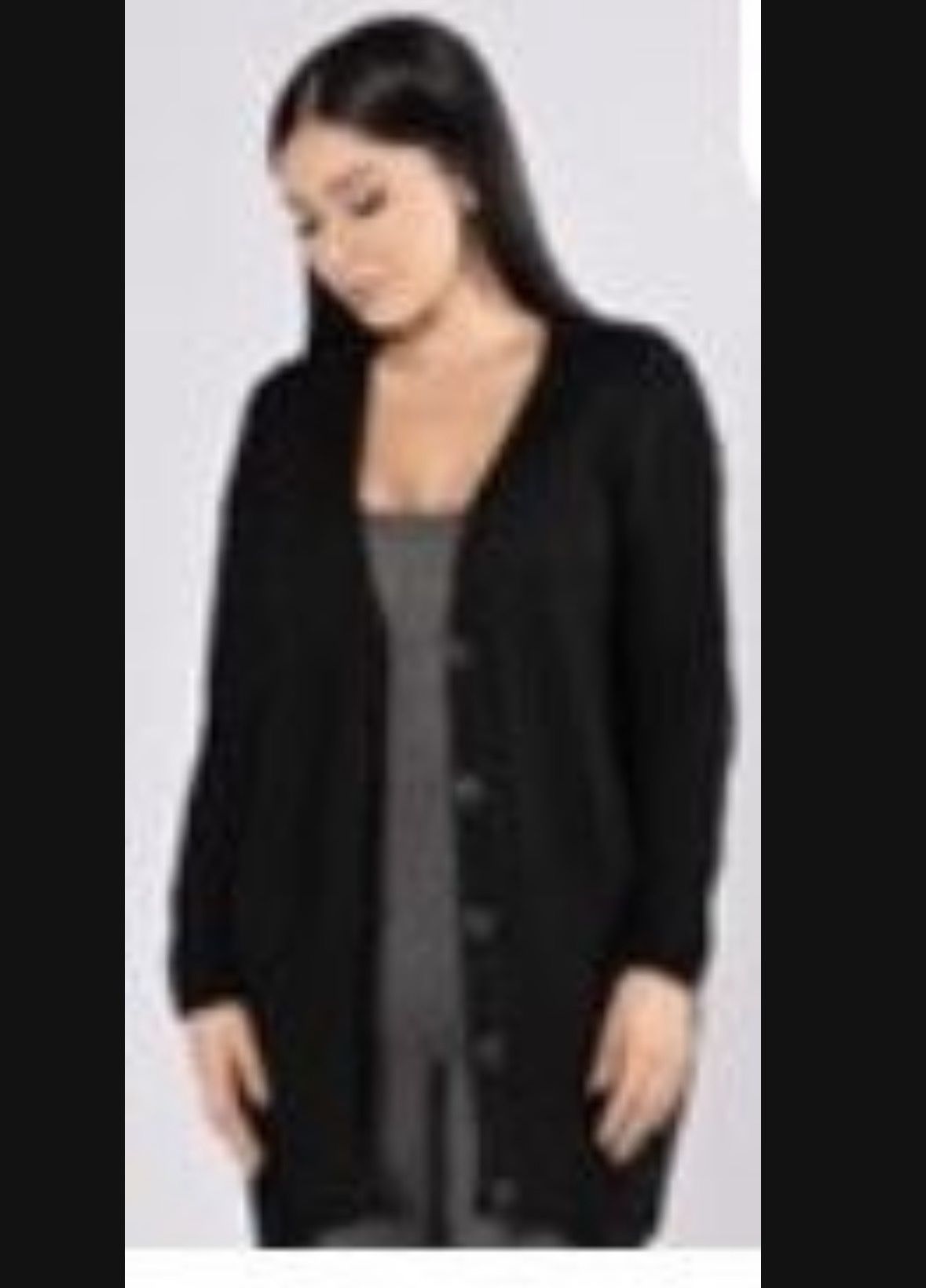 Fashion Nova Black Destroyed Tunic Cardigan Size Small/Medium Excellent Preloved Condition