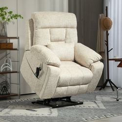 Oversized Recliner Chair Lay Flat 71" Length, Large Power Lift Chair for Elderly, Extra Wide Heated Massage Chair for Big and Tall in 26" Seat Width, 